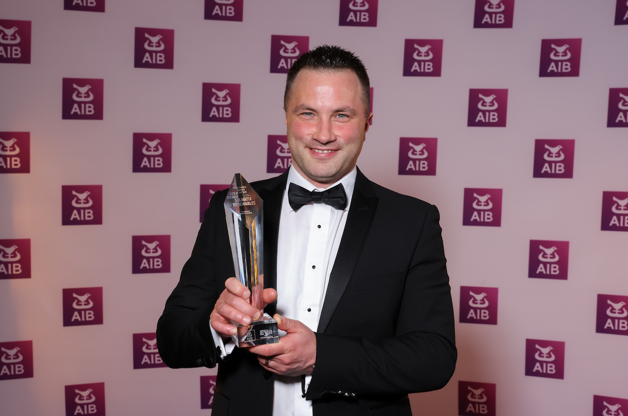 Neville Bell, Managing Director winning AIB Business Eye Award 2026